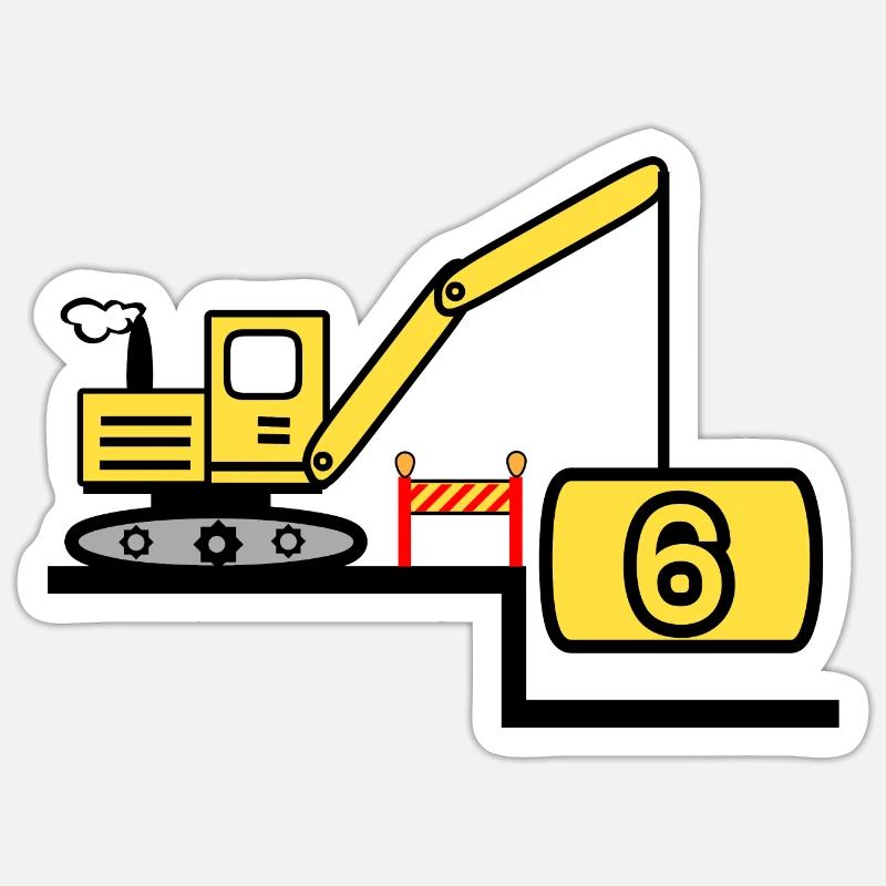 Excavator - Sticker size S (10 x 10 cm) - white matte