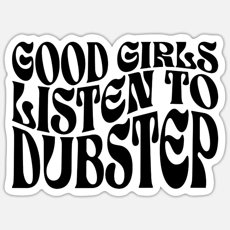 Mädchen hören Dubstep-Musik - Sticker Größe S (10 x 10 cm) - Mattweiß