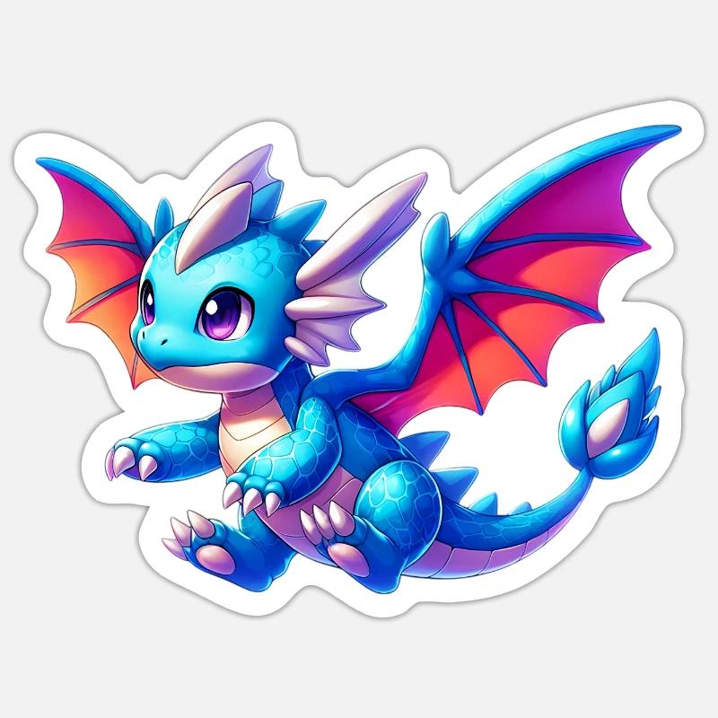 Dragon - Sticker taille S (10 x 10 cm) - blanc mat