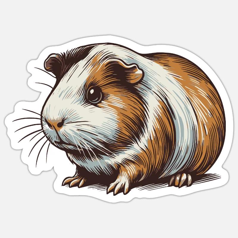 Cavia - Sticker formato S (10 x 10 cm) - bianco opaco
