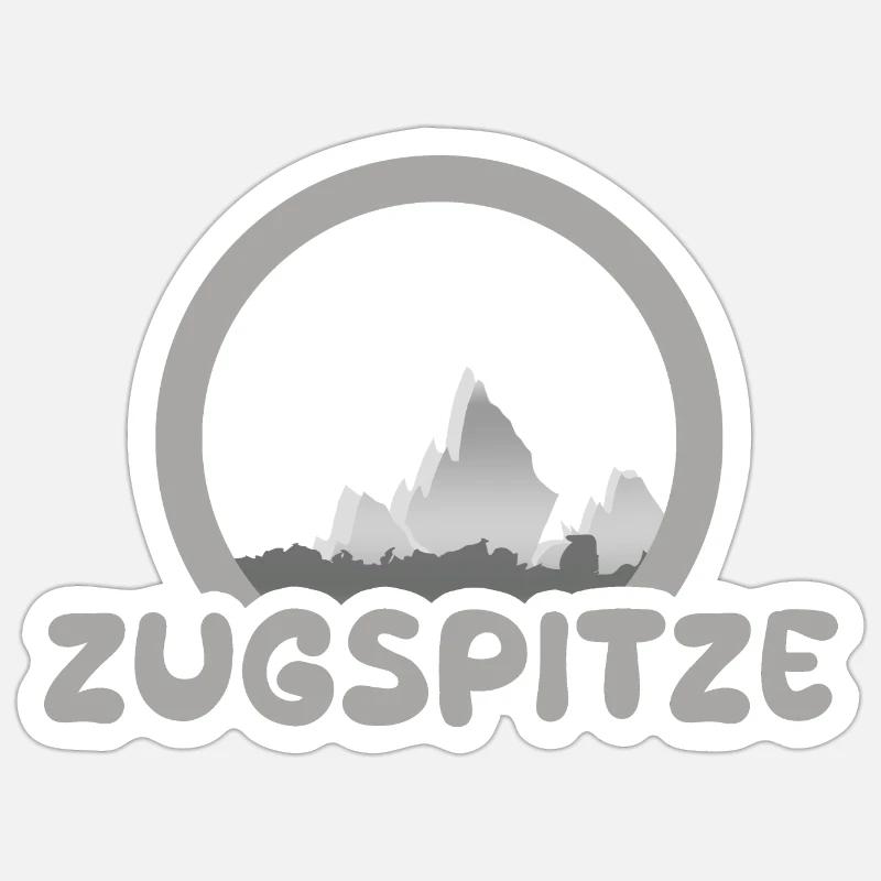 Zugspitze - Sticker taille S (10 x 10 cm) - blanc mat