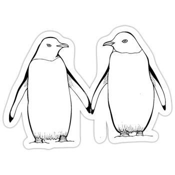 Tag der Pinguine - Sticker Größe S (10 x 10 cm) - Mattweiß - Vorne