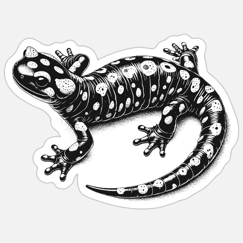 Fire salamander - Sticker size S (10 x 10 cm) - white matte