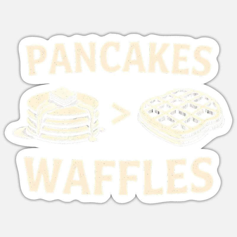 Pancakes over waffles - Sticker size S (10 x 10 cm) - white matte
