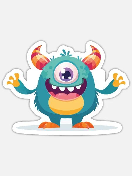 Monster-Alarm! - Sticker Größe S (10 x 10 cm) - Mattweiß