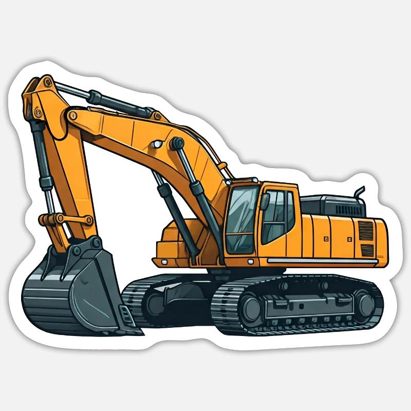 Excavator Construction Site Construction Worker Excavator Driver Sticker size S (10 x 10 cm)