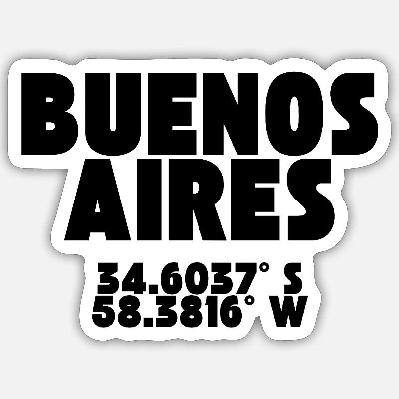 Buenos Aires - Design with coordinates Sticker size S (10 x 10 cm)