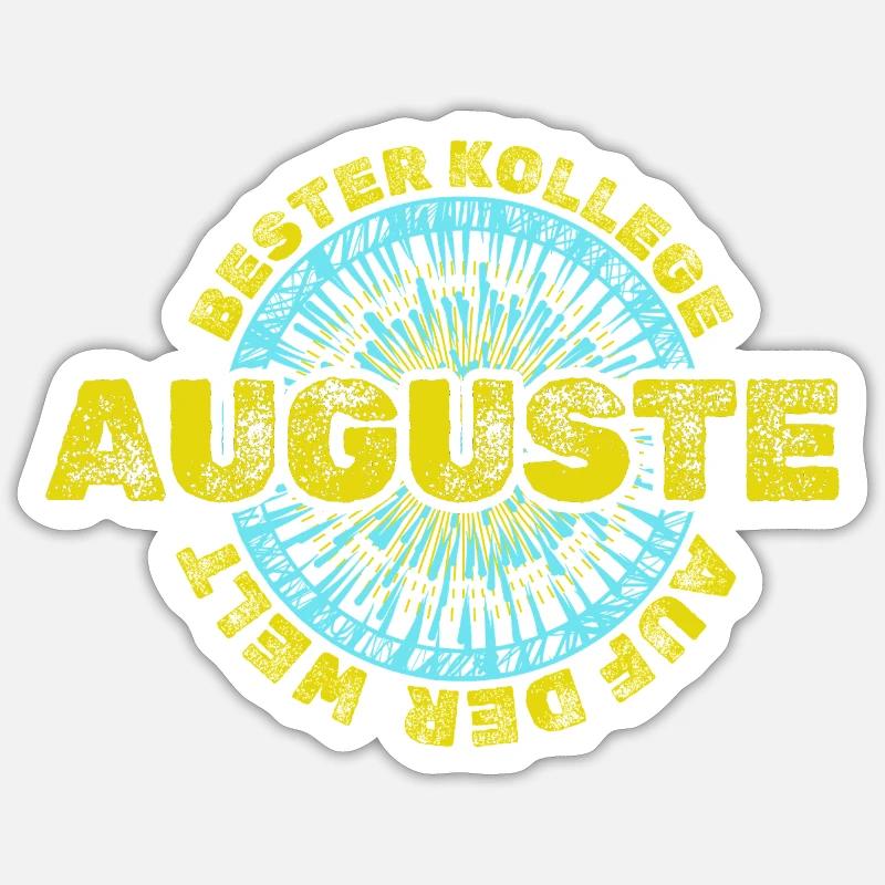 Prénom Auguste - Sticker taille S (10 x 10 cm) - blanc mat