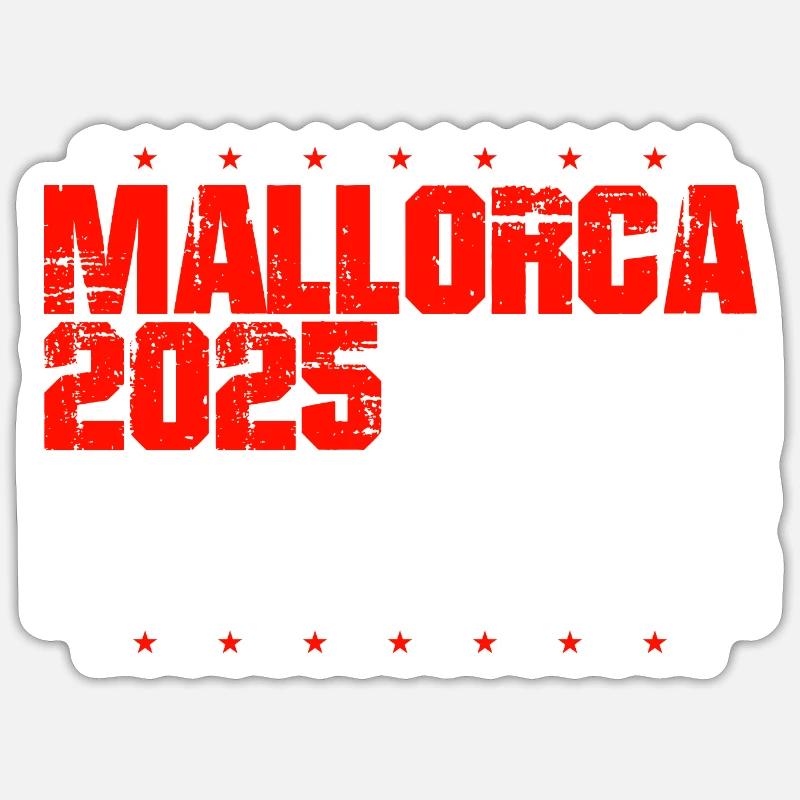 Majorque 2025 Équipe - Sticker taille S (10 x 10 cm) - blanc mat