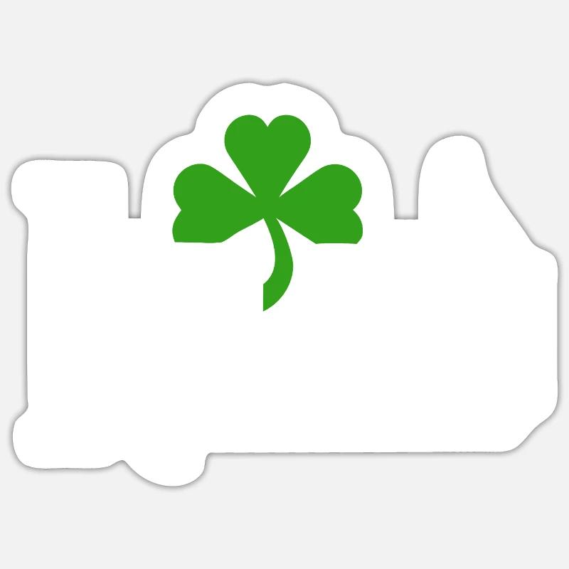 Irlande - Bonne Saint-Patrick - Shamrock - Sticker taille S (10 x 10 cm) - blanc mat
