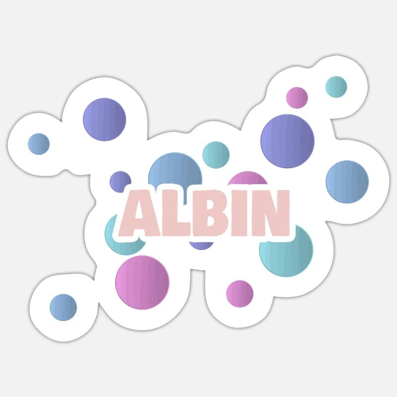 Albin Albin - Sticker taille S (10 x 10 cm) - blanc mat
