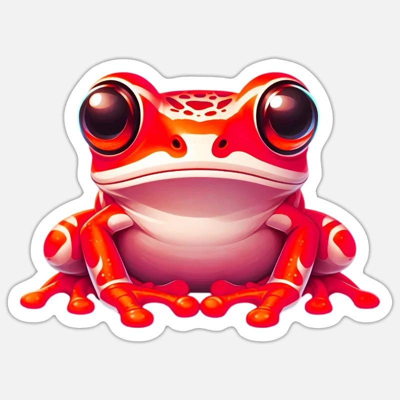 Frosch - Sticker Größe S (10 x 10 cm) - Mattweiß