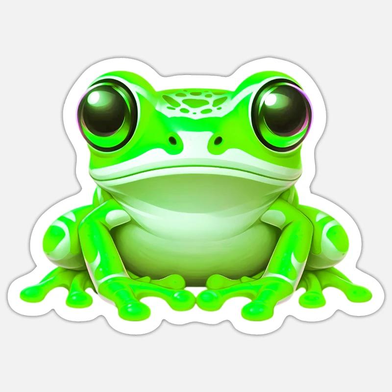 Grenouille - Sticker taille S (10 x 10 cm) - blanc mat