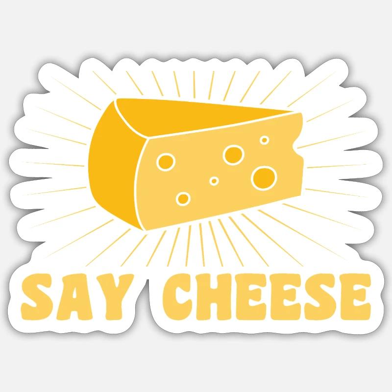 Dites fromage - Sticker taille S (10 x 10 cm) - blanc mat