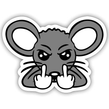 Mouse Nasty Angry Frustrated Aggressive Middle Finger - Sticker size S (10 x 10 cm) - white matte - Front