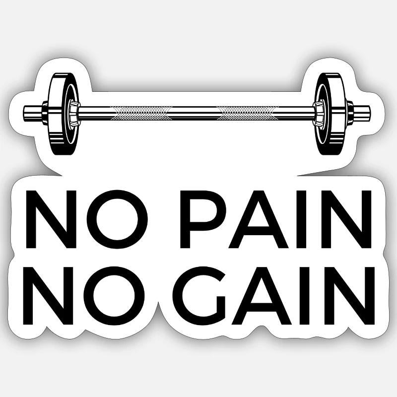 Pas de douleur, pas de gain - avec du poids Sticker taille S (10 x 10 cm)