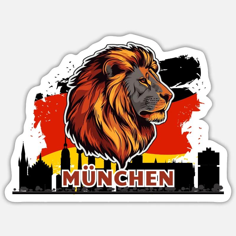 München Löwe - Sticker Größe S (10 x 10 cm) - Mattweiß
