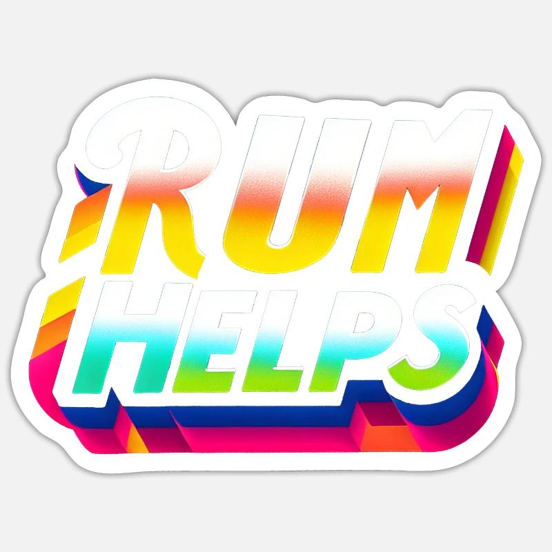 Rum Helps 9 Sticker Größe S (10 x 10 cm)