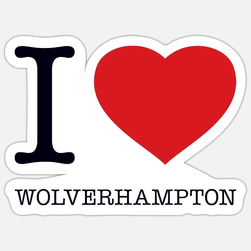 I LOVE WOLVERHAMPTON - Sticker size S (10 x 10 cm) - white matte