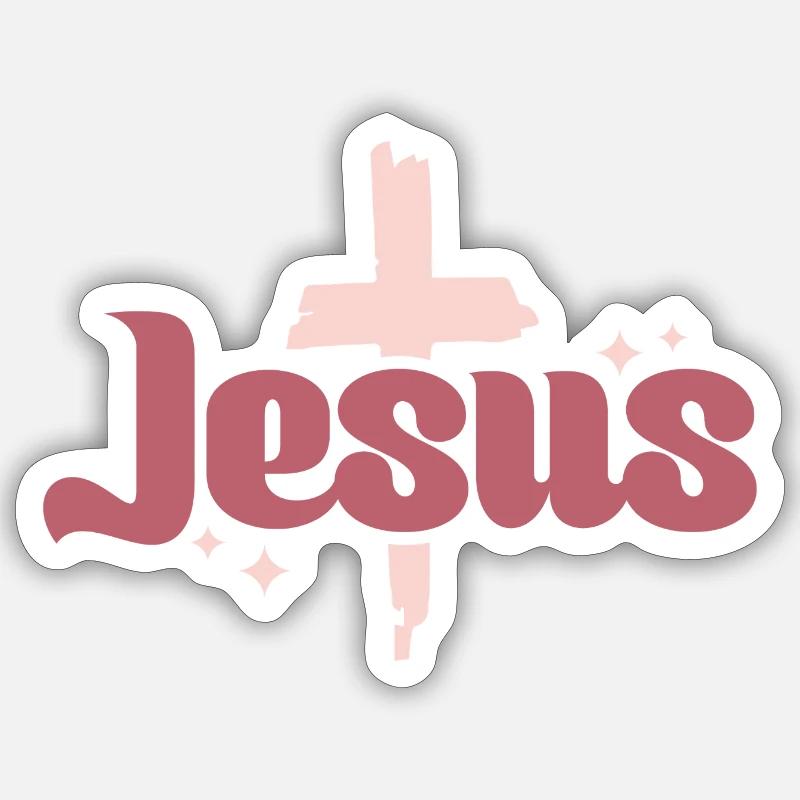 Jésus - Sticker taille S (10 x 10 cm) - blanc mat