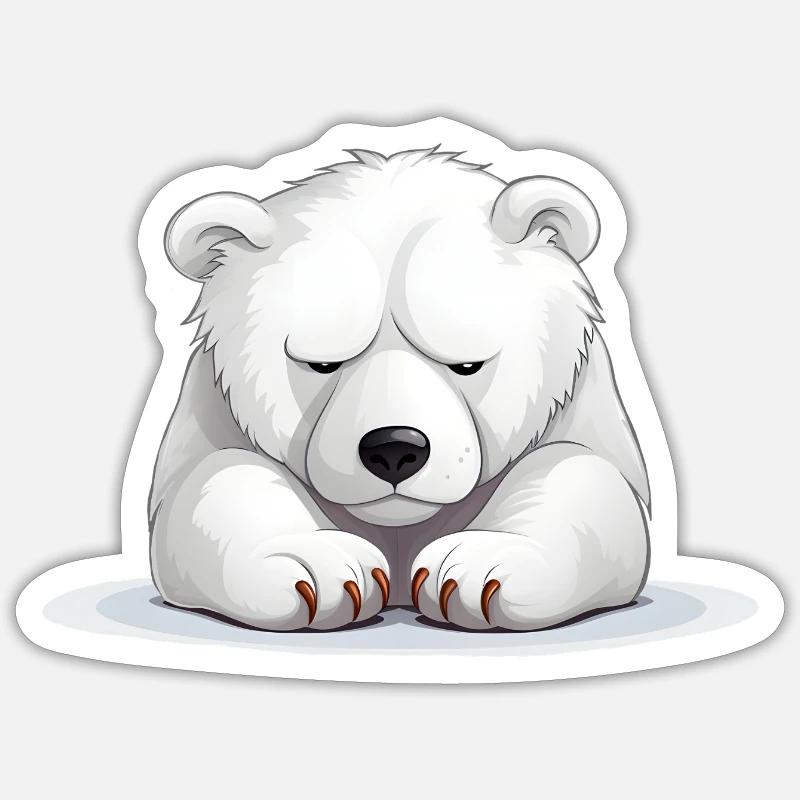 Grumpy Eisbär Sticker Größe S (10 x 10 cm)