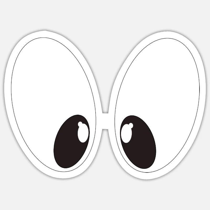 Comic Augen - Sticker Größe S (10 x 10 cm) - Mattweiß