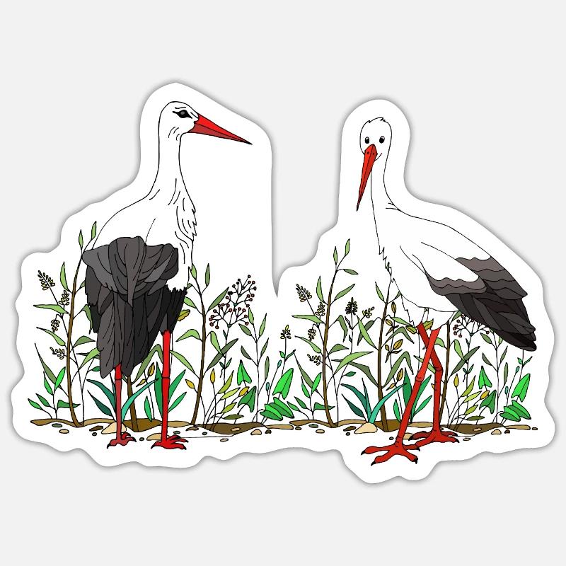 Oiseaux - Sticker taille S (10 x 10 cm) - blanc mat