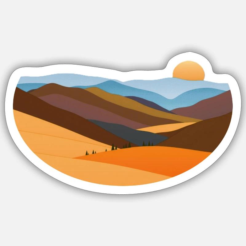 Paysage - Sticker taille S (10 x 10 cm) - blanc mat