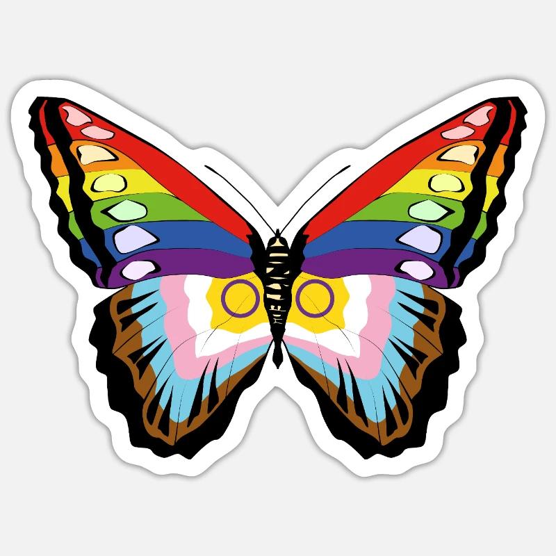 butterfly - Sticker Größe S (10 x 10 cm) - Mattweiß