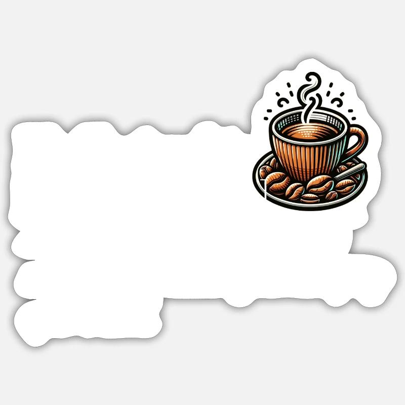 Kaffeejunkie – Witzige Kaffee Definition - Sticker Größe S (10 x 10 cm) - Mattweiß