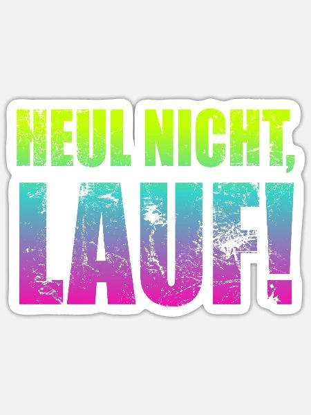 Heul nicht, Lauf! - Laufen, Joggen, Sport, Läufer - Sticker Größe S (10 x 10 cm) - Mattweiß