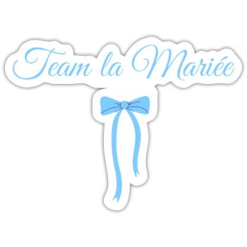 Team The Bride Blue Bow - Sticker size S (10 x 10 cm) - white matte - Front