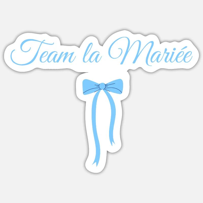Team The Bride Blue Bow Sticker size S (10 x 10 cm)