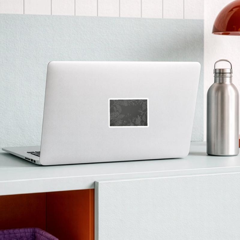black and white lilac pattern Sticker size S (10 x 10 cm)