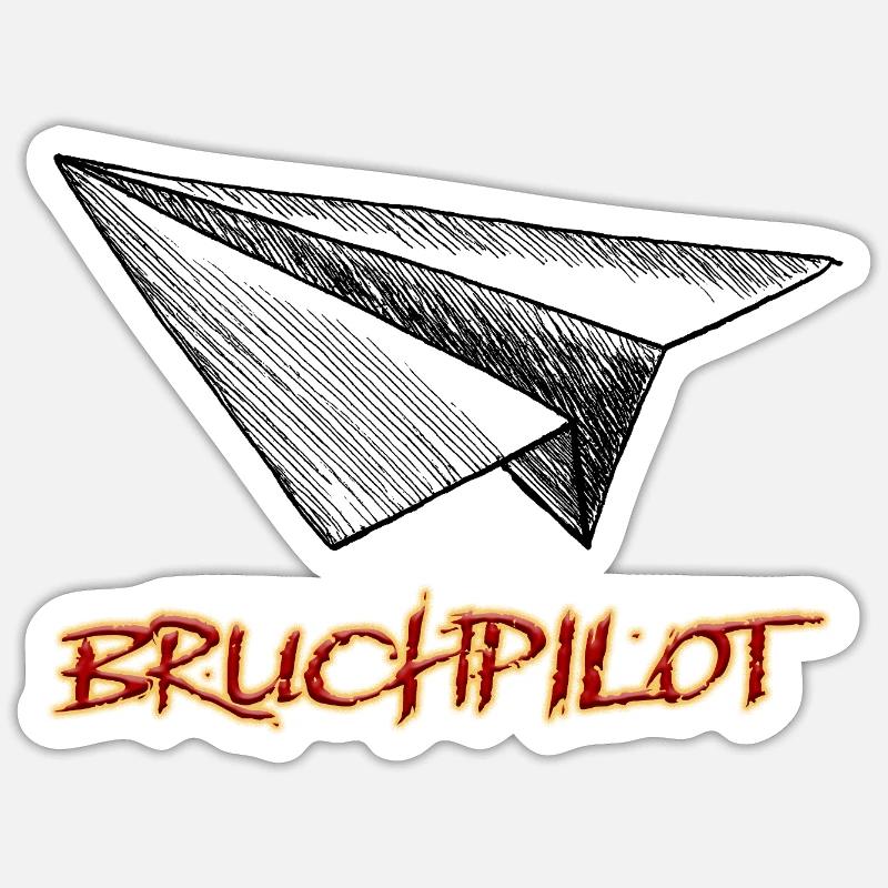 Crash pilot - Sticker size S (10 x 10 cm) - white matte