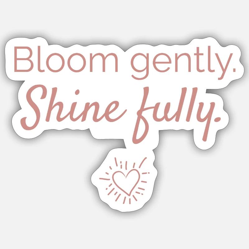 Floraison douce - brille puissamment - Sticker taille S (10 x 10 cm) - blanc mat