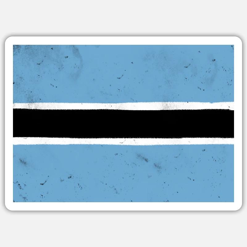 Drapeau du Botswana - Sticker taille S (10 x 10 cm) - blanc mat