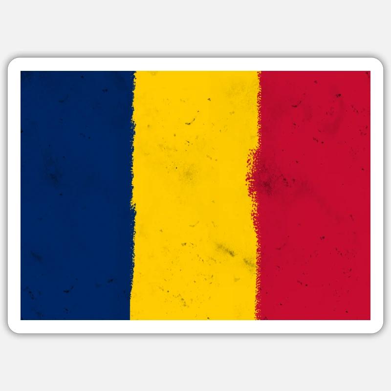Drapeau du Tchad Sticker taille S (10 x 10 cm)