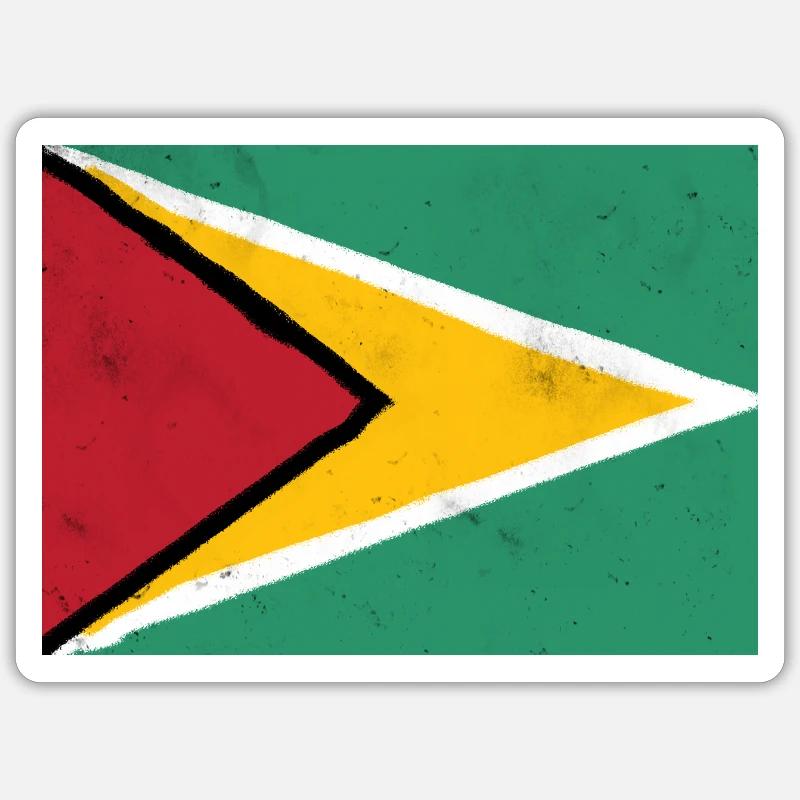 Drapeau du Guyana – Énergie dynamique Sticker taille S (10 x 10 cm)
