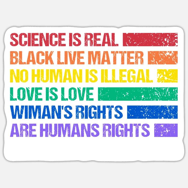 Rainbow Regenbogen Lesbe Pride LGBTQ - Sticker Größe S (10 x 10 cm) - Mattweiß