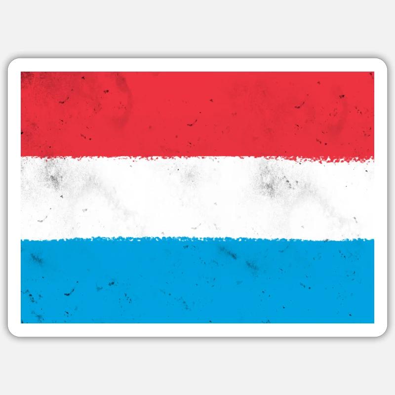 Drapeau du Luxembourg - Sticker taille S (10 x 10 cm) - blanc mat