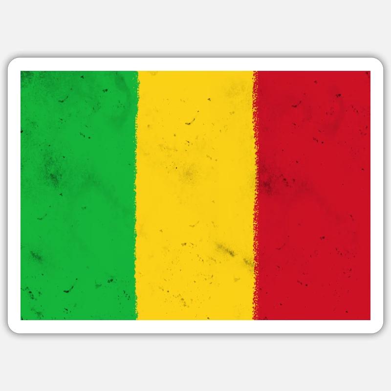 Drapeau du Mali Sticker taille S (10 x 10 cm)