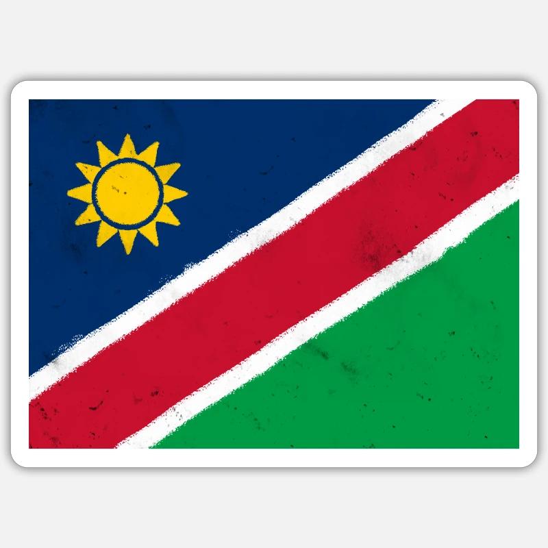 Flagge von Namibia - Sticker Größe S (10 x 10 cm) - Mattweiß