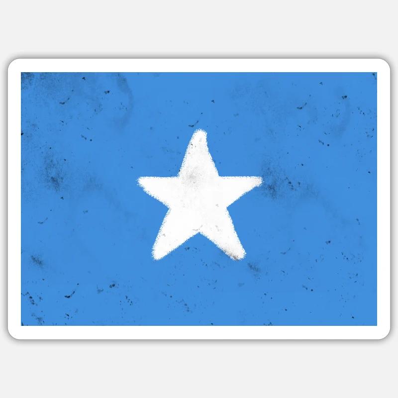 Drapeau de la Somalie - Sticker taille S (10 x 10 cm) - blanc mat
