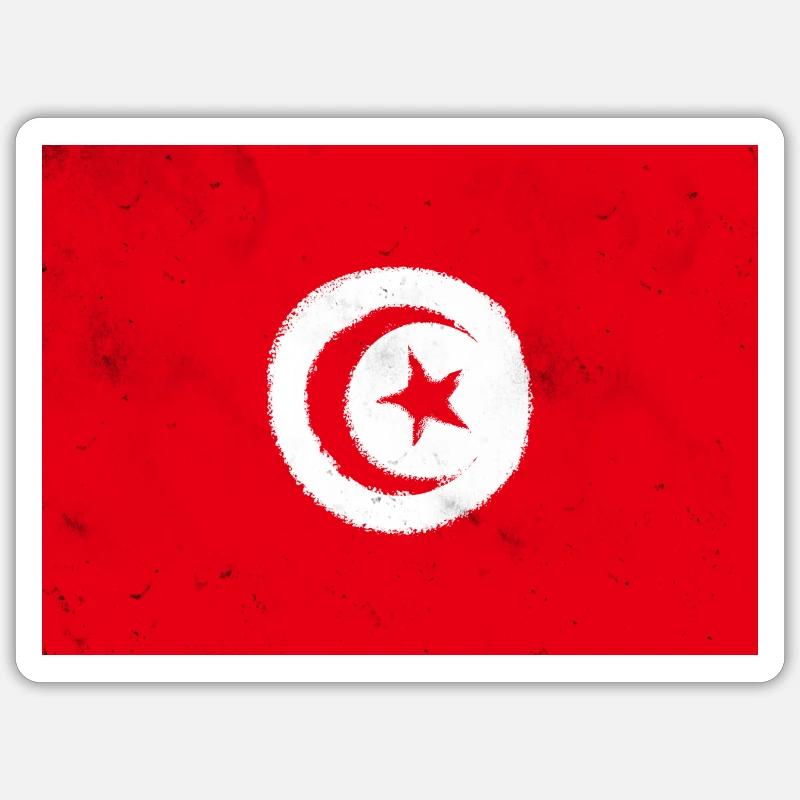 Drapeau de la Tunisie Sticker taille S (10 x 10 cm)