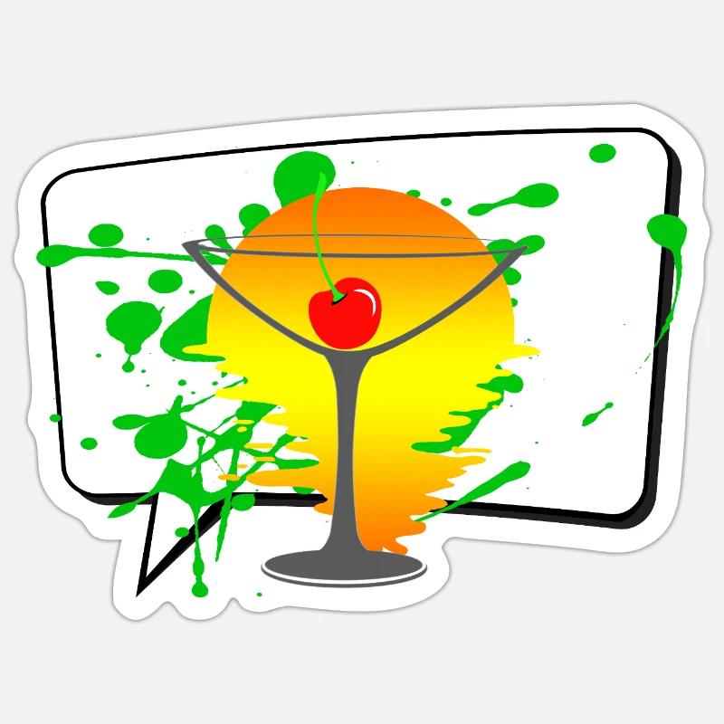 Summer Comics Cherry Clip Art Sticker size S (10 x 10 cm)