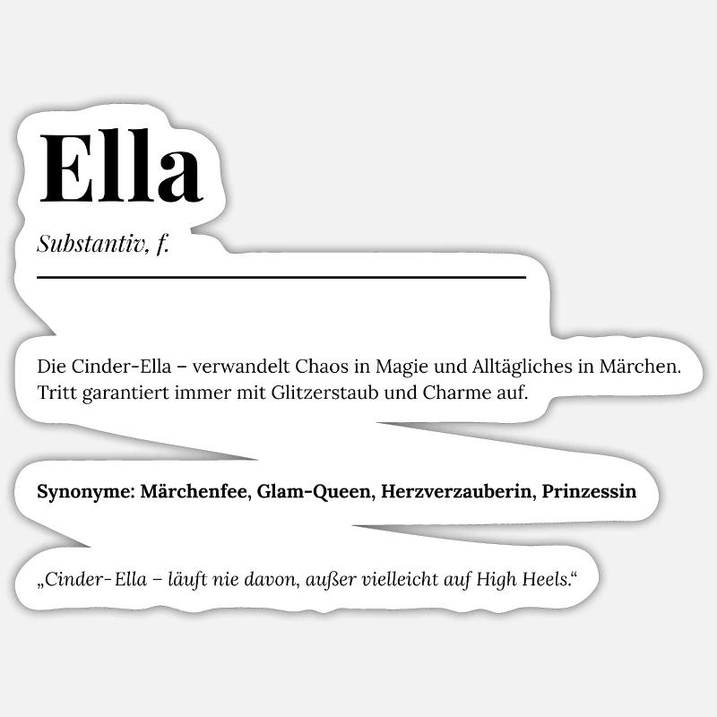 Ella - Sticker Größe S (10 x 10 cm) - Mattweiß