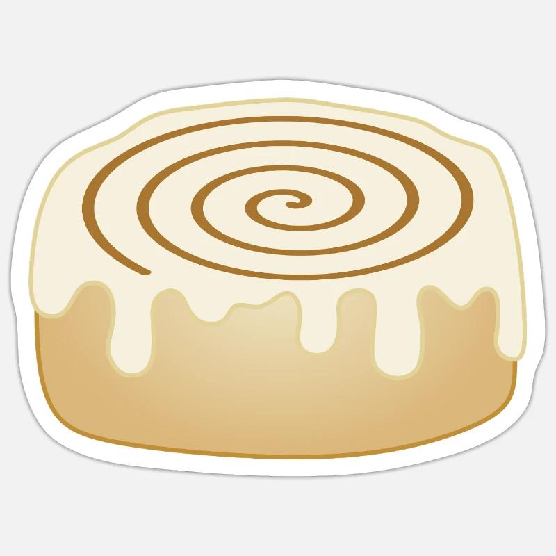 Rouleau à la cannelle - Sticker taille S (10 x 10 cm) - blanc mat