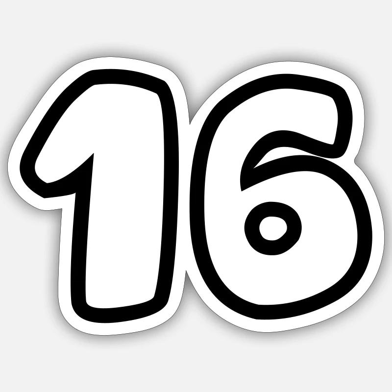 16 Sticker Größe S (10 x 10 cm)