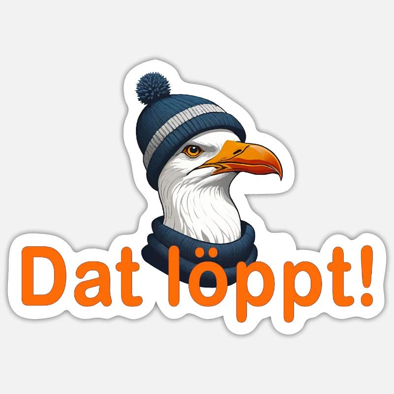 Dat löppt! - Sticker Größe S (10 x 10 cm) - Mattweiß